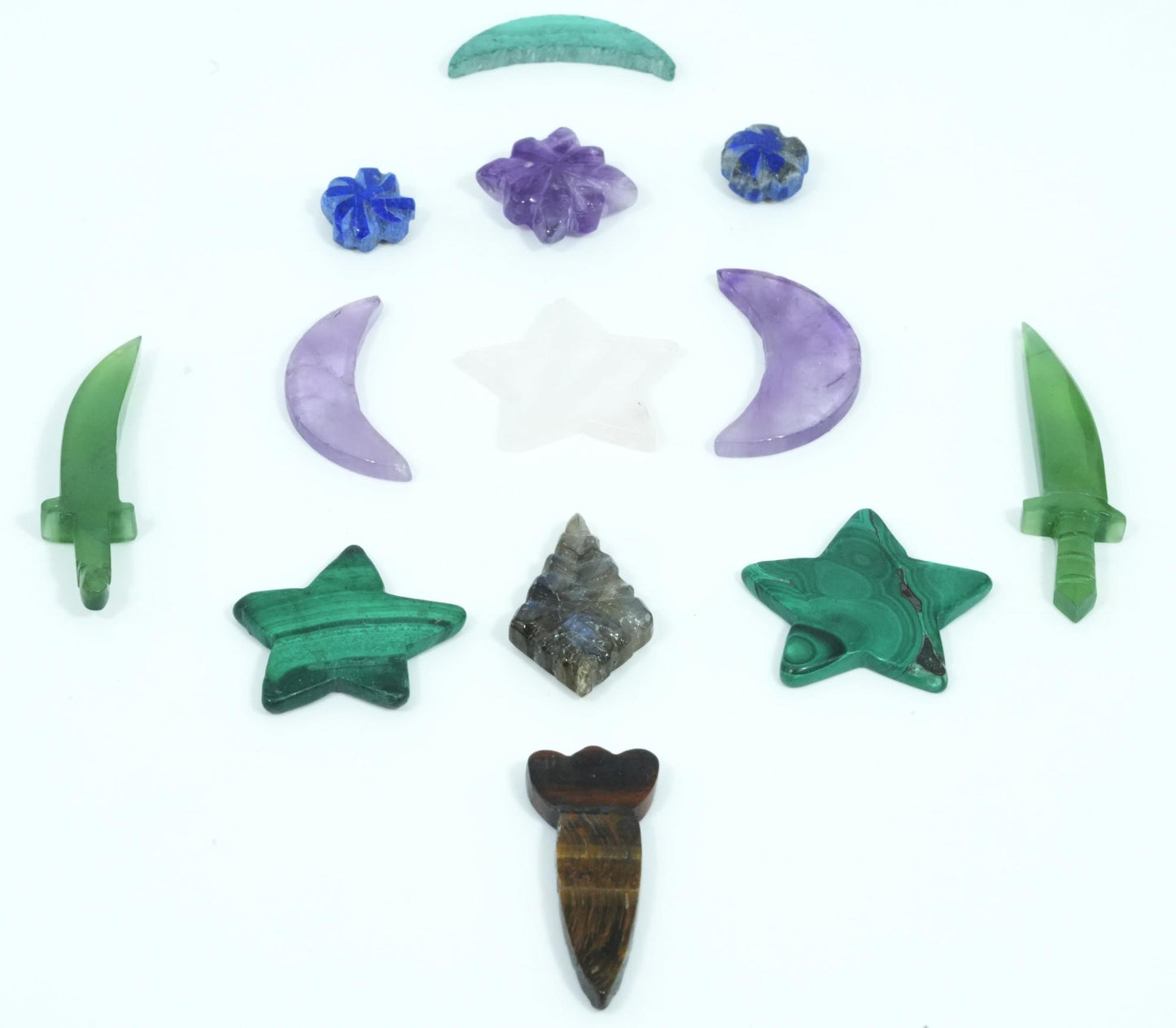 Mixed Gemstones (Malachite, Rose Quartz, Agate, Labradorite, Amethyst, Howlite)